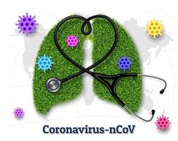 coronavirus ziekte longconcept vector