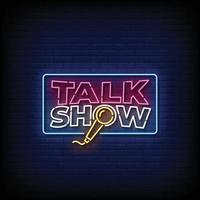 talkshow neonreclames stijl tekst vector