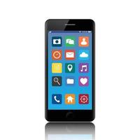 nieuwe realistische mobiele smartphone moderne stijl. vector smartphone met ui-pictogrammen. geïsoleerd op een witte achtergrond.