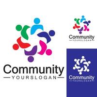 ontwerpsjabloon voor community-logo voor teams of groepen. netwerk en sociaal pictogramontwerp vector