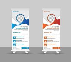 zakelijke roll-up banner staan sjabloonontwerp, moderne draagbare stands corporate roll-up banner lay-out, optrekken, vectorillustratie, zakelijke flyer, brochure, zakelijke banner vector