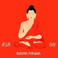 fijne vesak-dag. boeddha purnima vector