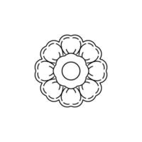 cirkel bloem van mandala met vintage bloemenstijl, vector mandala oosterse patroon, hand getekende decoratief element. uniek ontwerp met bloemblaadje. concept ontspannen en meditatie gebruik voor pagina logo boek