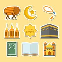 dagboek element islamitische sticker vector