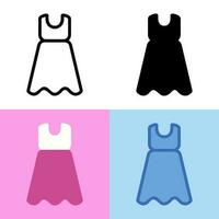 illustratie vectorafbeelding van jurk pictogram. perfect voor gebruikersinterface, nieuwe applicatie, enz.