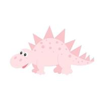 soort schattig roze dinosaurus cartoon geïsoleerd object vector