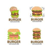 hamburger-logo set met cartoon-stijl vector
