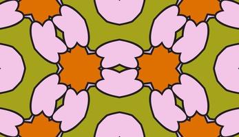 abstracte kleurrijke doodle geometrische naadloze bloemenpatroon. bloemen achtergrond. caleidoscoopmozaïek, geotegel van dunne lijnornament. vector