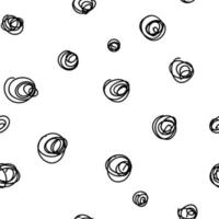 geometrische achtergrond met ongelijke cirkels. abstracte ronde naadloze patroon. hand getekende stippen patroon op witte achtergrond. vector