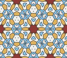 abstracte kleurrijke doodle geometrische naadloze bloemenpatroon. bloemen achtergrond. caleidoscoopmozaïek, geotegel van dunne lijnornament. vector