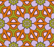 abstracte kleurrijke doodle geometrische naadloze bloemenpatroon. bloemen achtergrond. caleidoscoopmozaïek, geotegel van dunne lijnornament. vector