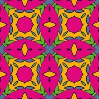 abstracte kleurrijke doodle geometrische naadloze bloemenpatroon. bloemen achtergrond. caleidoscoopmozaïek, geotegel van dunne lijnornament. vector