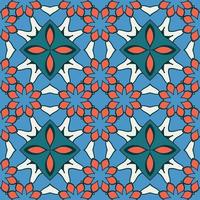 abstracte kleurrijke doodle geometrische naadloze bloemenpatroon. bloemen achtergrond. caleidoscoopmozaïek, geotegel van dunne lijnornament. vector