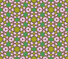 abstracte kleurrijke doodle geometrische naadloze bloemenpatroon. bloemen achtergrond. caleidoscoopmozaïek, geotegel van dunne lijnornament. vector