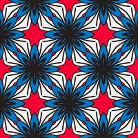 abstracte kleurrijke doodle geometrische naadloze bloemenpatroon. bloemen achtergrond. caleidoscoopmozaïek, geotegel van dunne lijnornament. vector