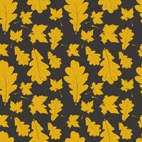 naadloze bloemmotief met herfst grunge blad achtergrond. esdoorn, iep, eik, esp getextureerde bladeren. vector