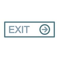 exit lijn twee kleuren icoon vector