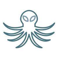 kraken lijn twee kleuren icoon vector