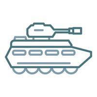 leger tank lijn twee kleuren icoon vector