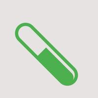 capsule groene omtrek pictogram logo afbeelding. geschikt voor gezondheids- en medische artikelen vector