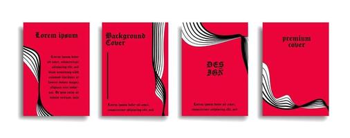 rode kleur abstracte lijn patroon achtergrond cover ontwerp. modern achtergrondontwerp met donkere kleur. rood zwart wit plakkaat poster vector voorbladsjabloon.