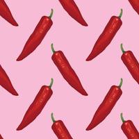 rode chili hand tekenen groente naadloos vector