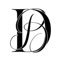db, bd, monogramlogo. kalligrafisch handtekeningpictogram. bruiloft logo monogram. moderne monogram symbool. koppels logo voor bruiloft vector