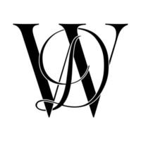 wd, dw, monogram-logo. kalligrafisch handtekeningpictogram. bruiloft logo monogram. moderne monogram symbool. koppels logo voor bruiloft vector