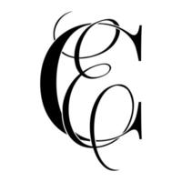 ce ,ec, monogramlogo. kalligrafisch handtekeningpictogram. bruiloft logo monogram. moderne monogram symbool. koppels logo voor bruiloft vector