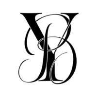 yb, door, monogram-logo. kalligrafisch handtekeningpictogram. bruiloft logo monogram. moderne monogram symbool. koppels logo voor bruiloft vector