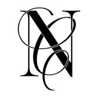 nc, cv, monogram-logo. kalligrafisch handtekeningpictogram. bruiloft logo monogram. moderne monogram symbool. koppels logo voor bruiloft vector