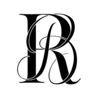 rb, br, monogram-logo. kalligrafisch handtekeningpictogram. bruiloft logo monogram. moderne monogram symbool. koppels logo voor bruiloft vector