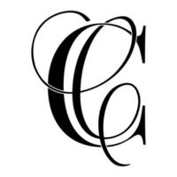 cc, cc, monogram-logo. kalligrafisch handtekeningpictogram. bruiloft logo monogram. moderne monogram symbool. koppels logo voor bruiloft vector