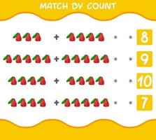 match door telling van cartoon rose appels. match en tel spel. educatief spel voor kleuters en peuters vector