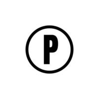 letter p met cirkel. lijn pictogramstijl. geschikt voor parkeerplaats symbool. eenvoudig ontwerp bewerkbaar. ontwerpsjabloon vector