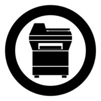 kopieermachine printer kopieerapparaat voor kantoor fotokopieerapparaat duplicaat apparatuur pictogram in cirkel ronde zwarte kleur vector illustratie vlakke stijl afbeelding
