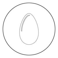 ei het zwarte kleurpictogram in cirkel of rond vector