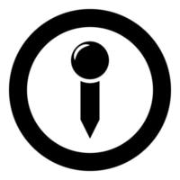 push pin marker kaart aanwijzer punaise punaise secretaresse accessoires kantoor pictogram in cirkel ronde zwarte kleur vector illustratie vlakke stijl afbeelding