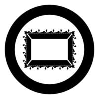 foto frame pictogram in cirkel ronde zwarte kleur vector illustratie vlakke stijl afbeelding