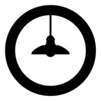 kroonluchter plafond hangende lamp pictogram in cirkel ronde zwarte kleur vector illustratie afbeelding solide overzichtsstijl