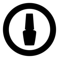 pot met nagellak voor manicure fles silhouet handhygiëne manicure concept vernis icoon in cirkel ronde zwarte kleur vector illustratie vlakke stijl afbeelding