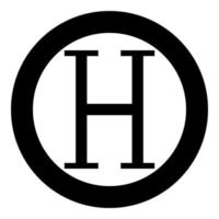 eta Grieks symbool hoofdletter hoofdletter lettertype pictogram in cirkel ronde zwarte kleur vector illustratie vlakke stijl afbeelding