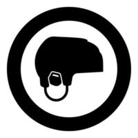 hockey helm pictogram zwarte kleur in cirkel ronde vector