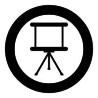 bord voor presentaties zakelijk scherm billboard projector roller pictogram in cirkel ronde zwarte kleur vector illustratie afbeelding solide overzichtsstijl