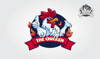 de kip logo afbeelding. deze logosjabloon is geschikt voor bedrijven, productnamen, restaurants die kipgerechten serveren, of kan ook worden gebruikt voor moderne kippenfokkerijen. vector