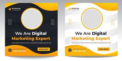 digitale marketing postbanner, digitale marketing sociale media postbanner. zakelijke marketing postbanner. digitale marketingbanner. vector