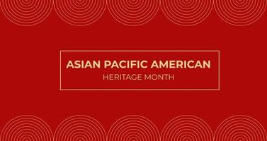 Aziatische Amerikaanse en Pacific Islander Heritage Month. vectorbanner voor sociale media, kaart, poster. illustratie met tekst, chinese lantaarn. aziatische pacific amerikaanse erfgoed maand achtergrond. vector