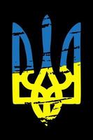 wapenschild Oekraïne, nationaal symbool is drietand. symbool van onafhankelijkheid. vectorillustratie, grunge textuur. vector