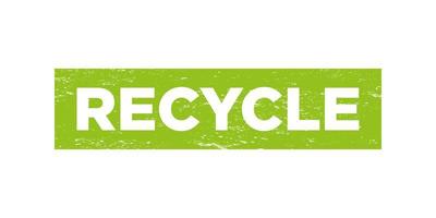 recycle groene grunge stempel. recycle vintage op rechthoek doos rubberen badge geïsoleerde vector icon