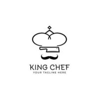 koning chef-kok logo, restaurant, met kroon symbool pictogrammen. vector